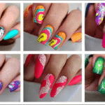 Bright neon summer nail designs with French tips 2025